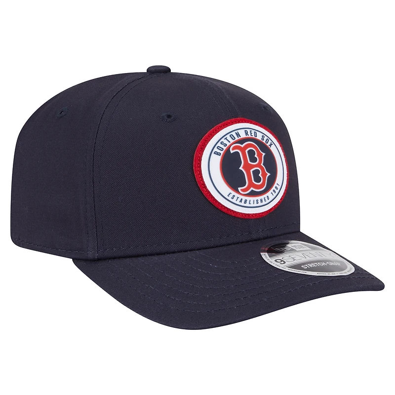 Casquette extensible à bouton-pression New Era bleu marine avec écusson circulaire 9SEVENTY des Red Sox de Boston pour homme
