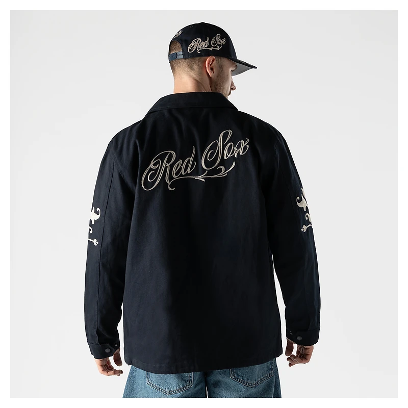 Men's New Era  Navy Boston Red Sox Coaches Full-Snap Jacket