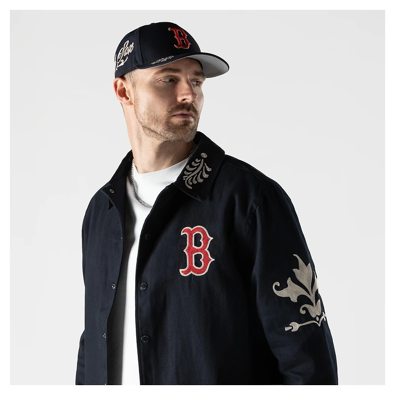 Men's New Era  Navy Boston Red Sox Coaches Full-Snap Jacket
