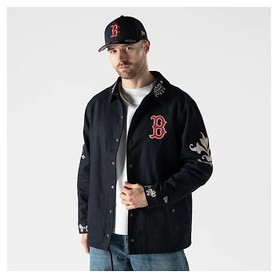 Men's New Era  Navy Boston Red Sox Coaches Full-Snap Jacket