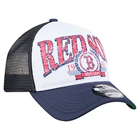 Men's New Era  Navy Boston Red Sox Distressed 9FORTY A-Frame Adjustable Trucker Hat