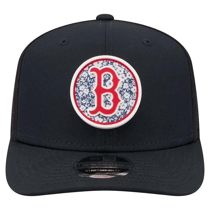 Men's New Era  Navy Boston Red Sox Floral Patch 9SEVENTY Adjustable Hat