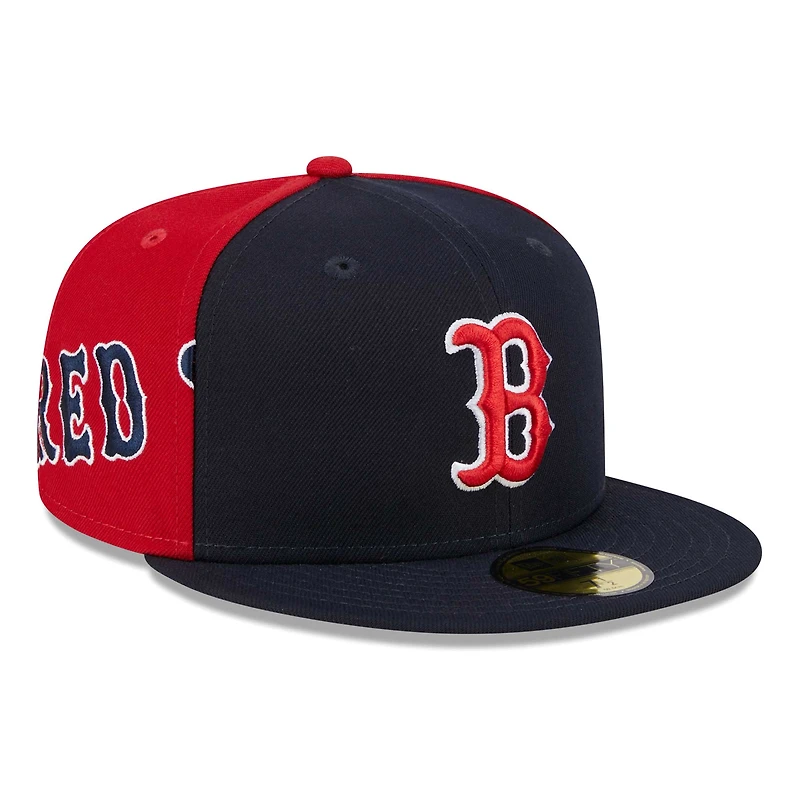 Men's New Era Navy Boston Red Sox Gameday Sideswipe 59FIFTY Fitted Hat