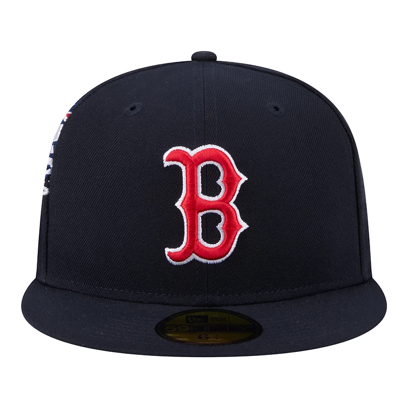 Casquette ajustée New Era 59FIFTY bleu marine Boston Red Sox pour homme