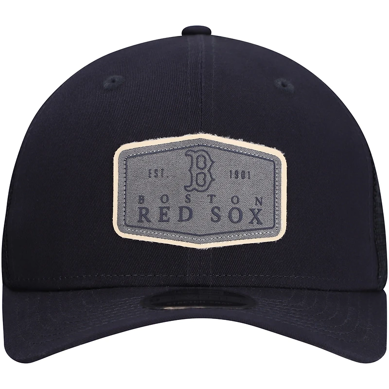 Casquette ajustable extensible à boutons-pression Boston Red Sox New Era bleu marine pour homme avec étiquette 9SEVENTY