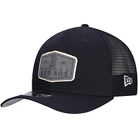 Casquette ajustable extensible à boutons-pression Boston Red Sox New Era bleu marine pour homme avec étiquette 9SEVENTY