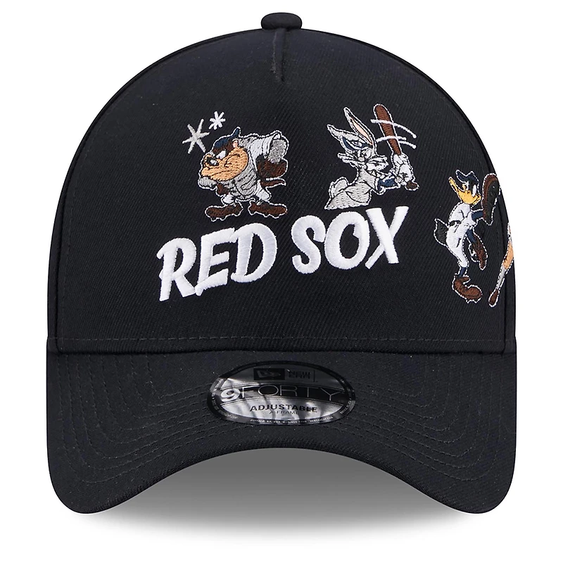 Men's New Era Navy Boston Red Sox Looney Tunes A-Frame 9FORTY Adjustable Hat