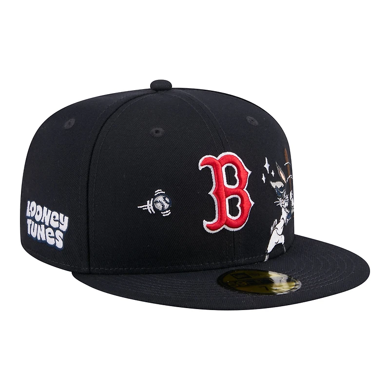 Men's New Era Navy Boston Red Sox Looney Tunes Bugs Bunny 59FIFTY Fitted Hat