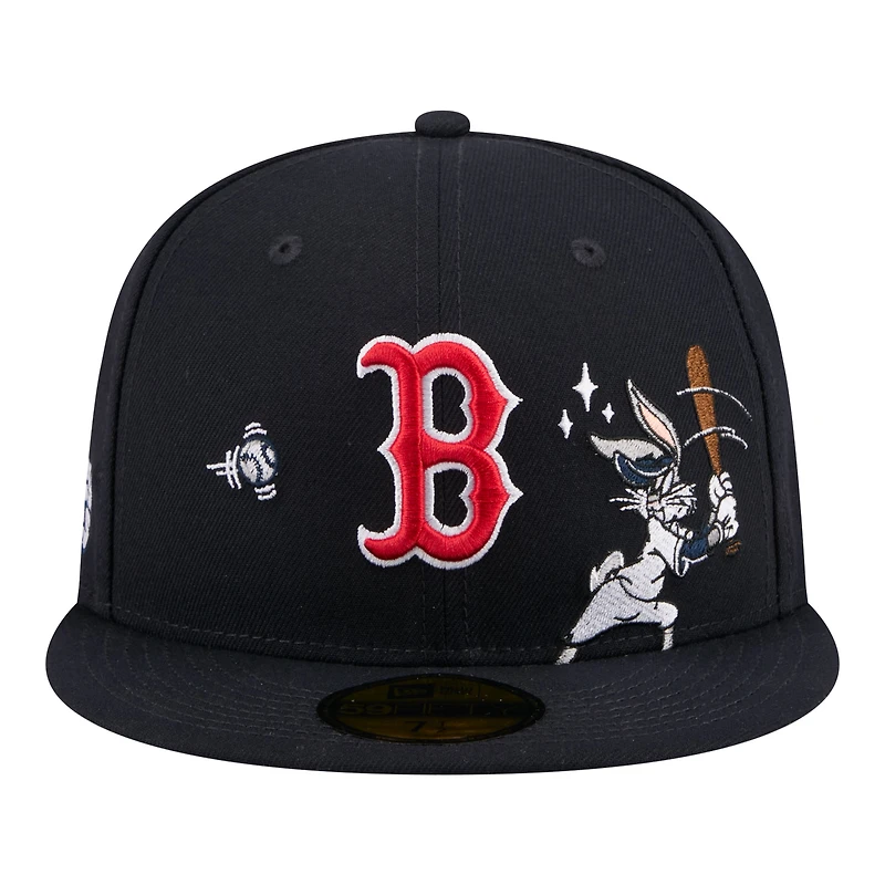 Men's New Era Navy Boston Red Sox Looney Tunes Bugs Bunny 59FIFTY Fitted Hat