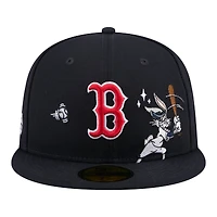 Men's New Era Navy Boston Red Sox Looney Tunes Bugs Bunny 59FIFTY Fitted Hat