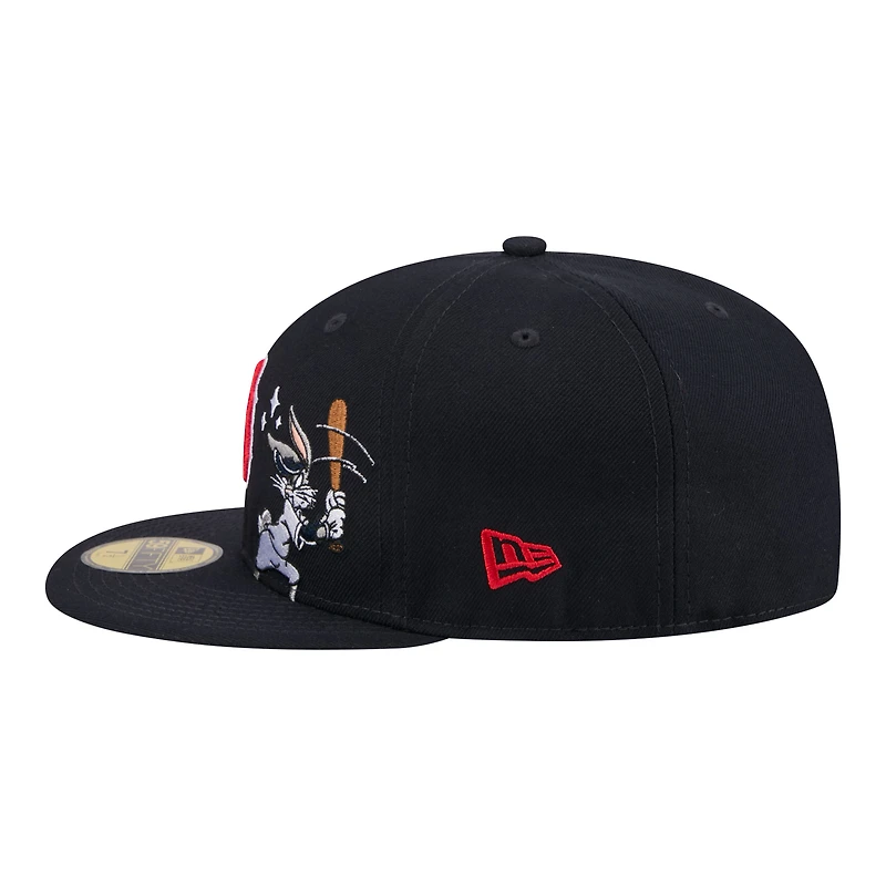 Men's New Era Navy Boston Red Sox Looney Tunes Bugs Bunny 59FIFTY Fitted Hat