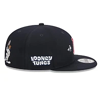 Casquette snapback New Era 9FIFTY pour homme, bleu marine, Boston Red Sox, Looney Tunes Bugs Bunny