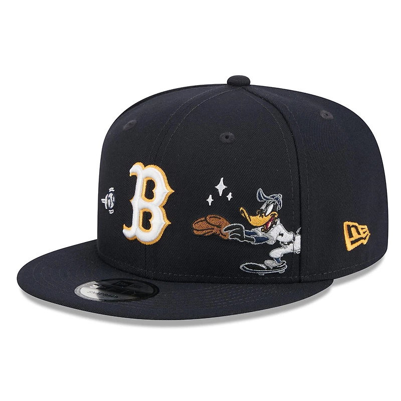 Men's New Era Navy Boston Red Sox Looney Tunes Daffy Duck 9FIFTY Snapback Hat