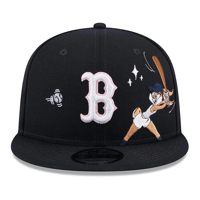 Men's New Era Navy Boston Red Sox Looney Tunes Lola Bunny 9FIFTY Snapback Hat