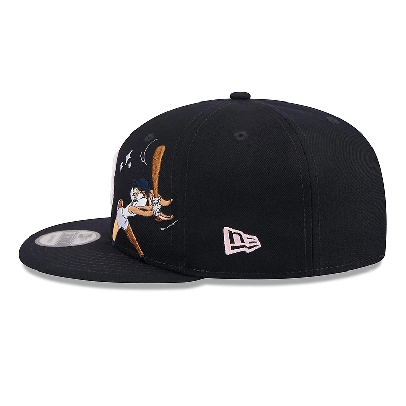 Men's New Era Navy Boston Red Sox Looney Tunes Lola Bunny 9FIFTY Snapback Hat