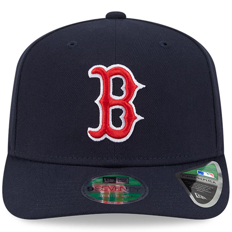 Casquette ajustable New Era 9SEVENTY bleu marine Boston Red Sox Player Replica pour homme