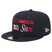 Casquette ajustée Ransom 59FIFTY Boston Red Sox bleu marine New Era pour homme