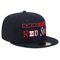 Casquette ajustée Ransom 59FIFTY Boston Red Sox bleu marine New Era pour homme