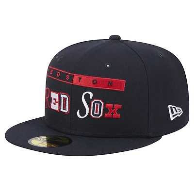 Casquette ajustée Ransom 59FIFTY Boston Red Sox bleu marine New Era pour homme