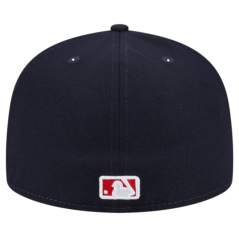 Men's New Era Navy Boston Red Sox Script Sided 59FIFTY Fitted Hat