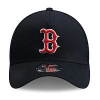 Casquette trucker ajustable New Era bleu marine Boston Red Sox 9FORTY à monture A et inscription latérale