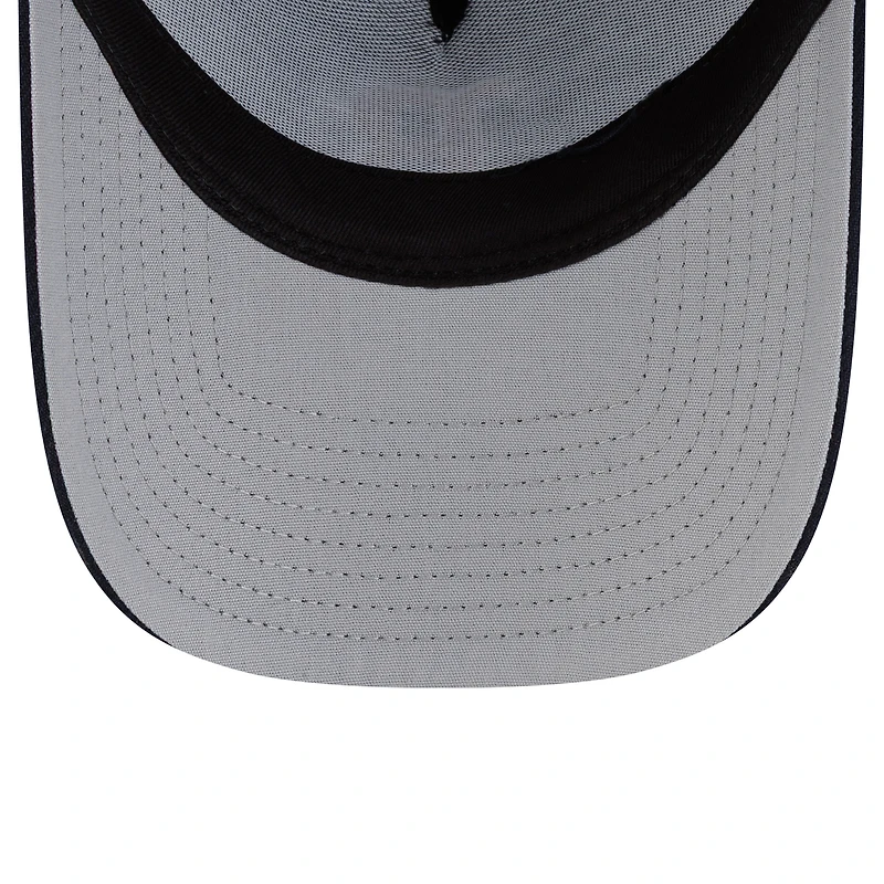 Men's New Era Navy Boston Red Sox Side Script 9FORTY A-Frame Trucker Adjustable Hat