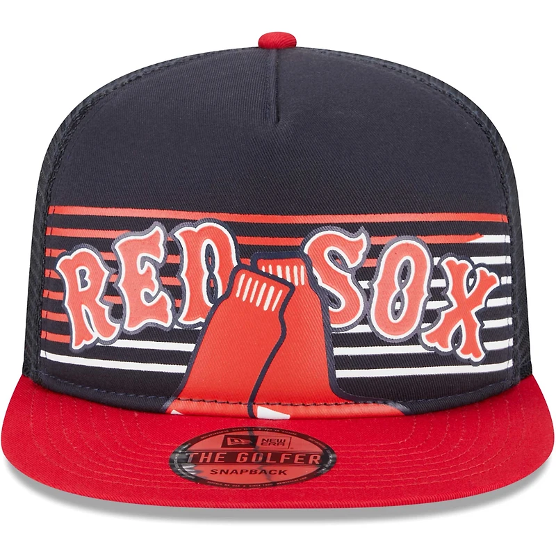 Casquette snapback de camionneur Speed ​​Golfer New Era pour hommes, bleu marine, Boston Red Sox