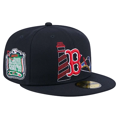 Men's New Era Navy Boston Red Sox State Stitch 59FIFTY Fitted Hat