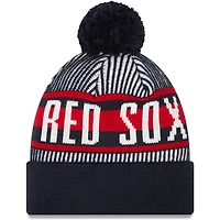 NWE REDSOX MARINE MLB NWE MANCHETTE À RAYURES POM BONNET EN TRICOT