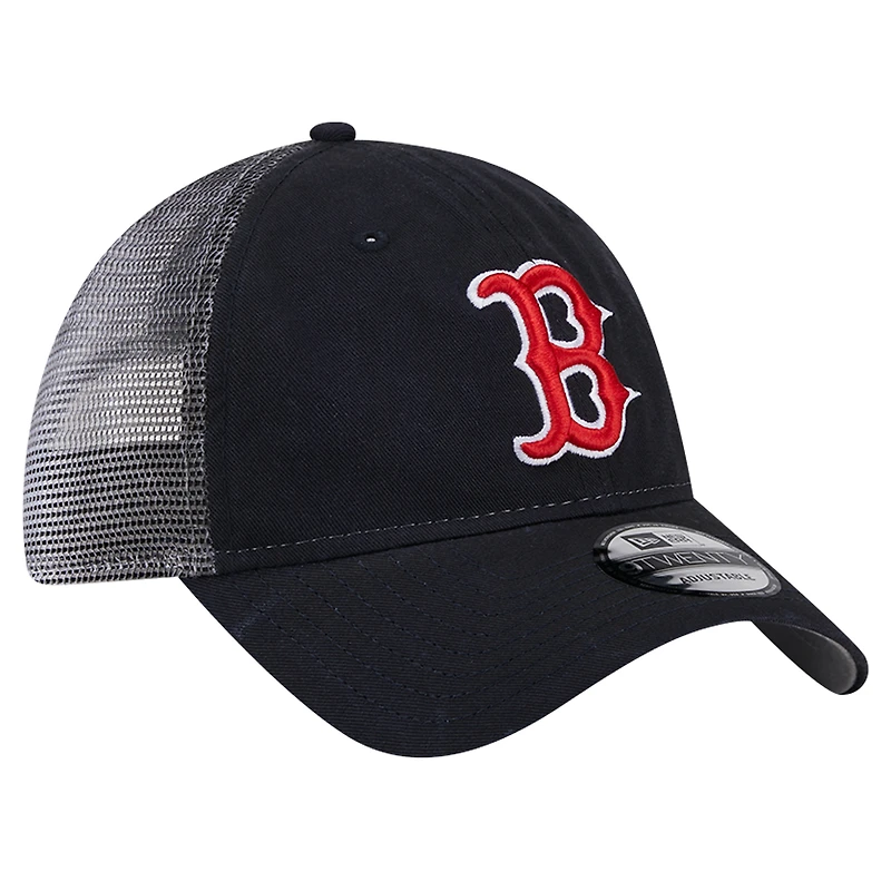 Casquette réglable bleu marine New Era des Red Sox de Boston Team Slick Trucker 9TWENTY pour hommes