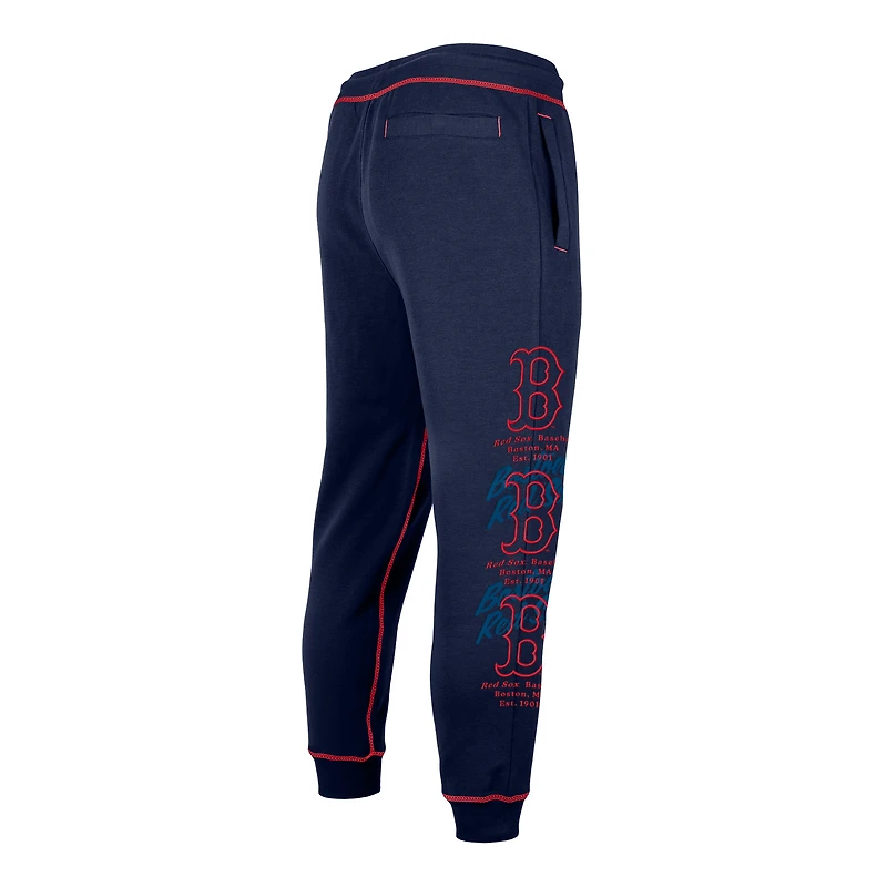 Pantalon de jogging fendu pour homme Boston Red Sox Team New Era bleu marine