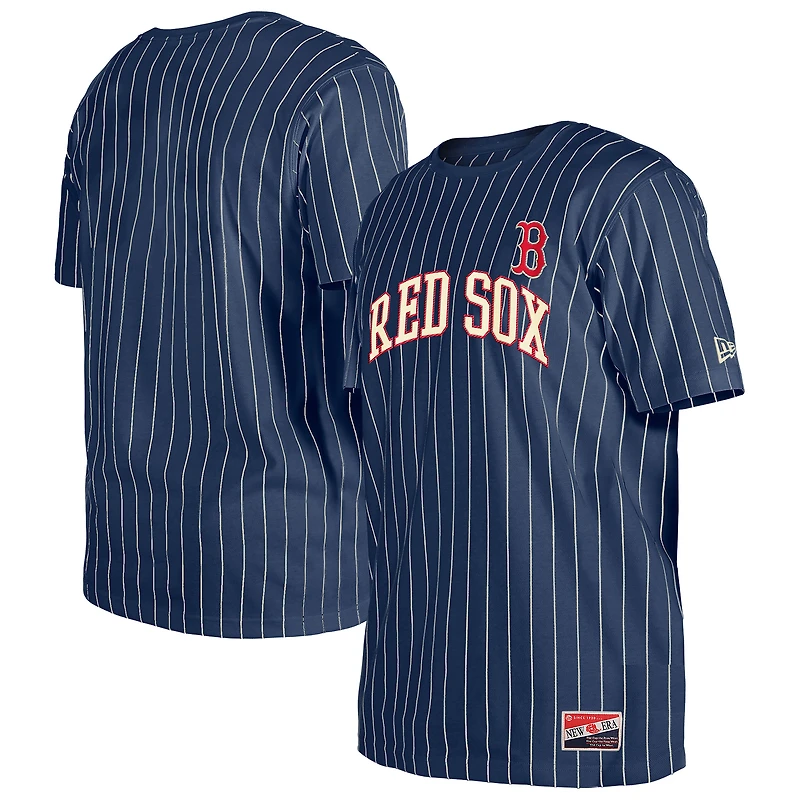 T-shirt à rayures bleu marine Boston Red Sox pour homme New Era