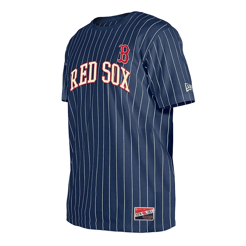 Men's New Era Navy Boston Red Sox Throwback Pinstripe T-Shirt
