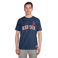 Men's New Era Navy Boston Red Sox Throwback Pinstripe T-Shirt