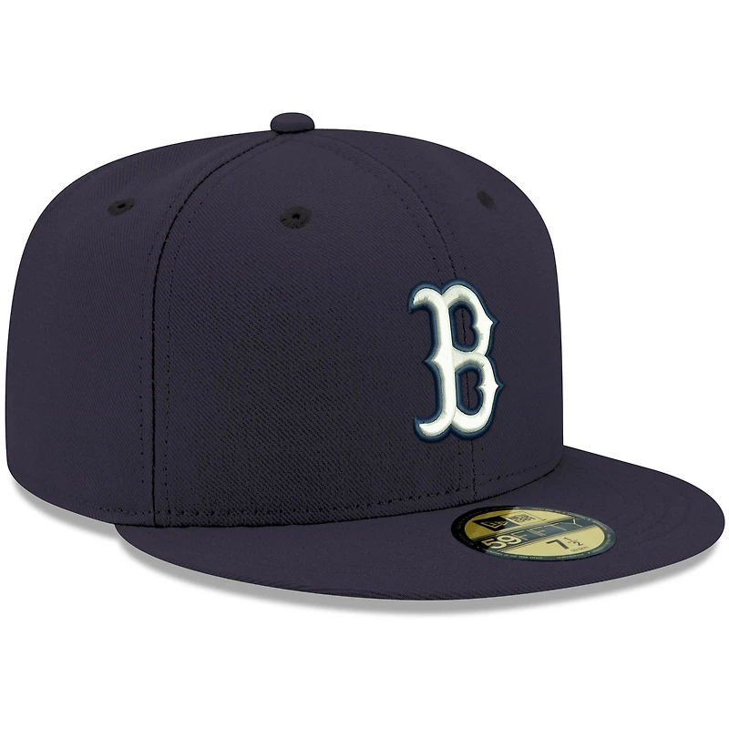 Men's New Era Navy Boston Red Sox White Logo 59FIFTY Fitted Hat