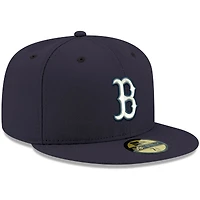 Men's New Era Navy Boston Red Sox White Logo 59FIFTY Fitted Hat