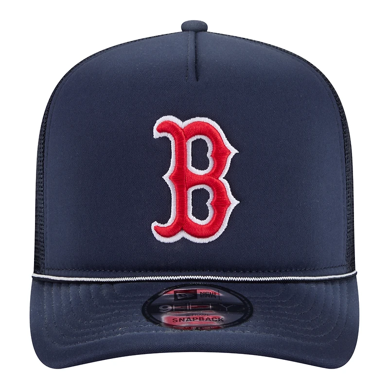 Men's New Era  Navy Boston Red Sox Worn A-Frame 9FIFTY Trucker Snapback Hat