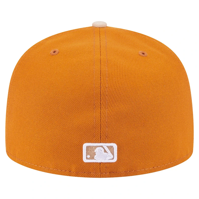 Men's New Era Orange/Light Beige Boston Red Sox Two-Tone Color Pack A-Frame 59FIFTY Fitted Hat