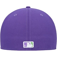 Men's New Era Purple Boston Red Sox Lime Side Patch 59FIFTY Fitted Hat