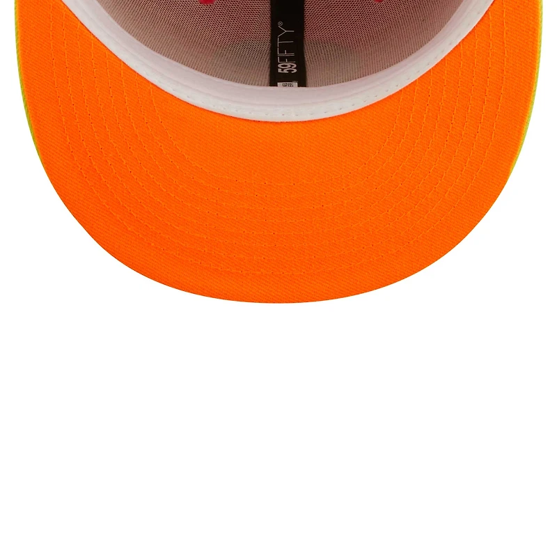 Casquette ajustée 59FIFTY avec surligneur Lava Boston Red Sox New Era rouge/vert fluo pour homme