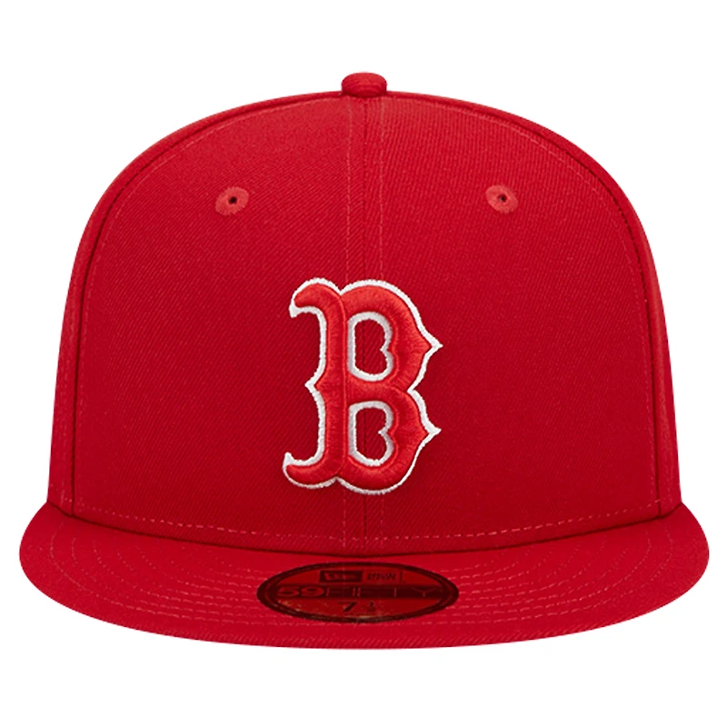 Men's New Era Red Boston Sox Logo 59FIFTY Fitted Hat