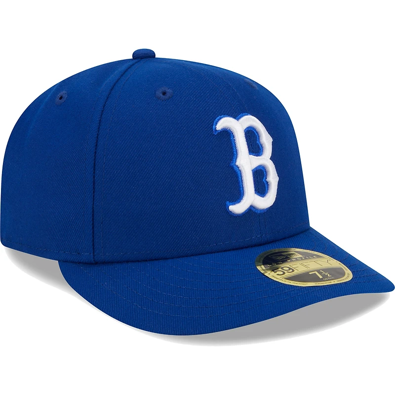 Casquette ajustée à profil bas 59FIFTY pour homme Royal Boston Red Sox de New Era avec logo blanc
