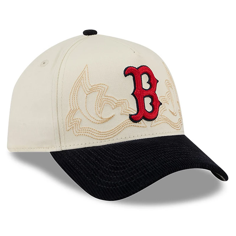 Casquette ajustable New Era Stone Boston Red Sox 9FORTY à coutures western pour homme