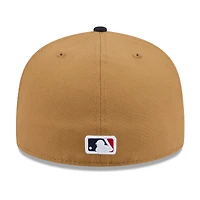 Men's New Era Tan Boston Red Sox Fruit Sticker 59FIFTY Fitted Hat