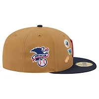 Men's New Era Tan Boston Red Sox Fruit Sticker 59FIFTY Fitted Hat