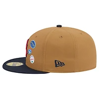Men's New Era Tan Boston Red Sox Fruit Sticker 59FIFTY Fitted Hat