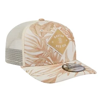 Men's New Era  Tan Boston Red Sox Tonal Palm COOLERA 9SEVENTY Adjustable Trucker Hat