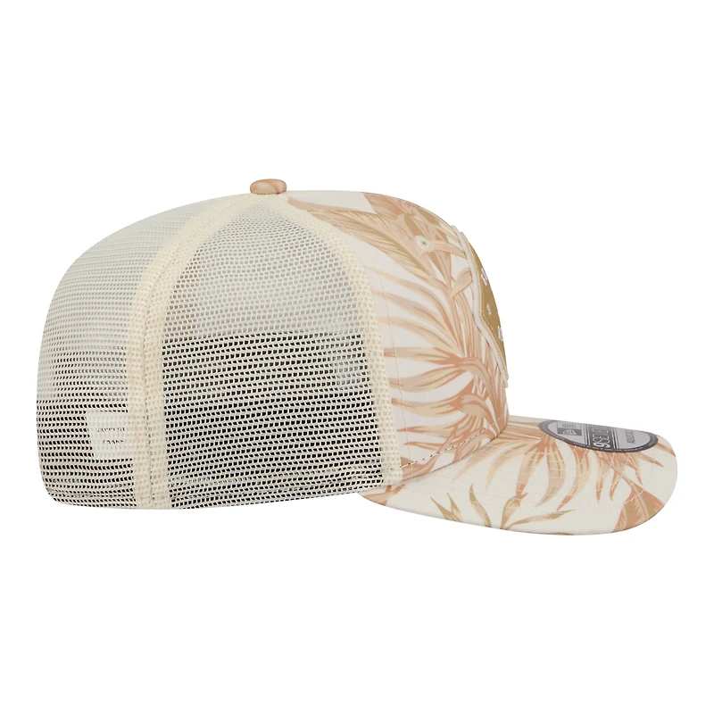 Men's New Era Tan Boston Red Sox Tonal Palm COOLERA 9SEVENTY Adjustable Trucker Hat
