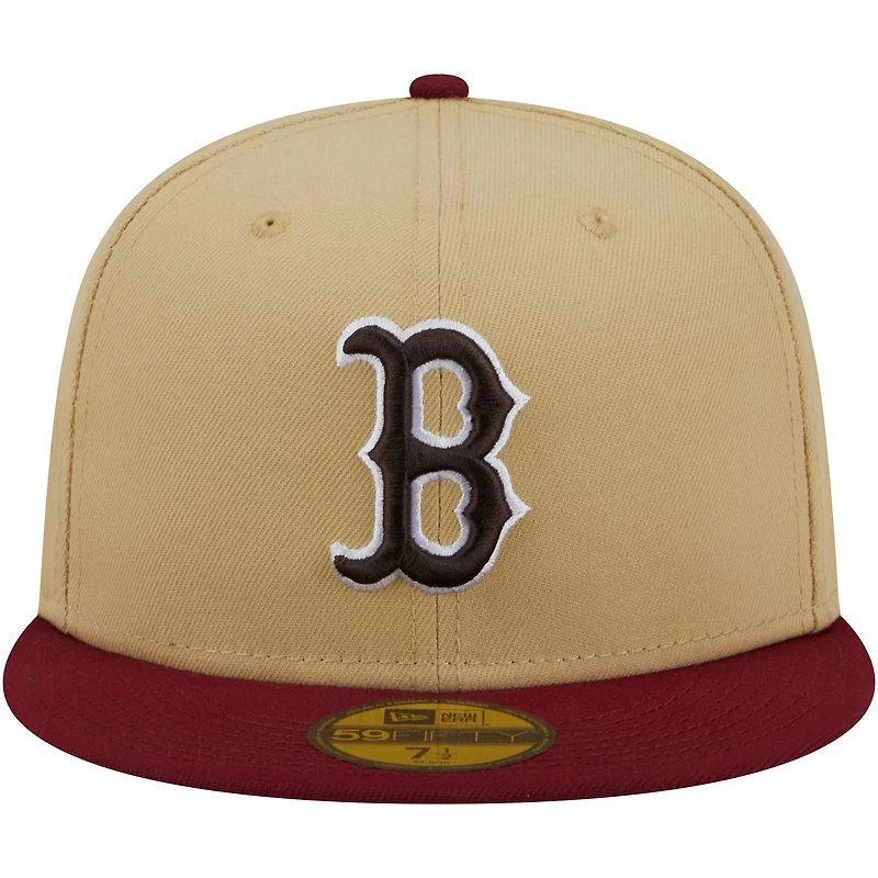 Men's New Era Vegas Gold/Cardinal Boston Red Sox 2-Tone 59FIFTY Fitted Hat
