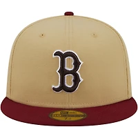 Men's New Era Vegas Gold/Cardinal Boston Red Sox 2-Tone 59FIFTY Fitted Hat